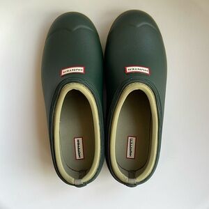 New Hunter Womens Ladies Neoprene Garden Clogs Dark Olive Clay Sz 9